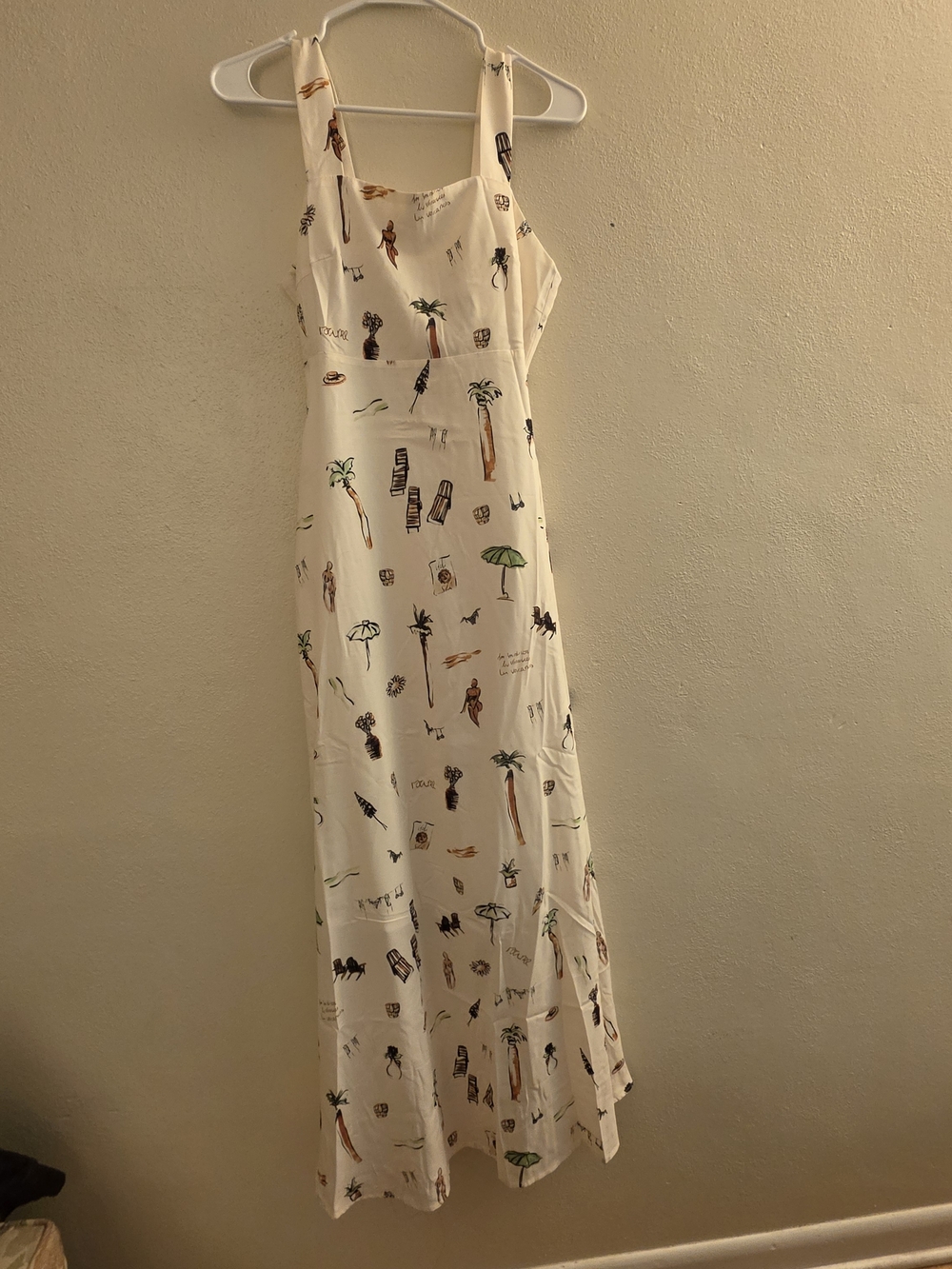 Commense Off White Printed Tie-Back Maxi Dress - Picture 4 of 5